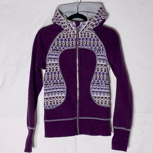 Lululemon Special Edition Purple Fair Isle Scuba Hoodie 4/XS - Picture 16 of 16